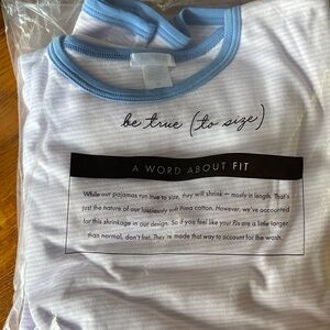 Striped Pajama Top with Blue Accents